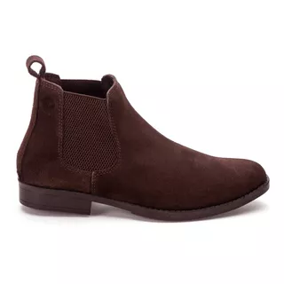 Botina Country Feminina Chelsea Boot Toda Em Couro Camurça