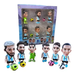 Muñecos Selección Argentina Figuras Messi Di Maria Set X6