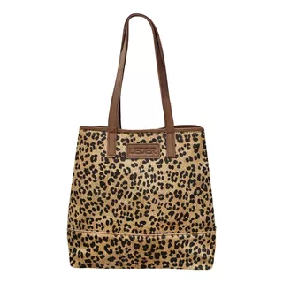 Cartera Tote Leder Hd Bolso De Cuero Vacuno Con Pelo Leopardo