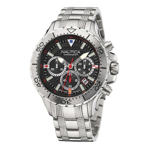 Reloj Hombre Nautica Chronograph Plata Acero Inox Napnsf204