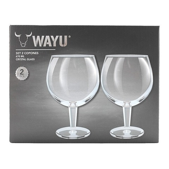 Set 2 Copones Cerveceros 670ml Wayu Color Transparente