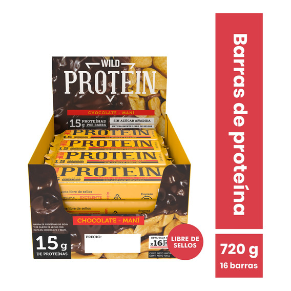 Wild Protein Chocolate-maní 16 Unidades