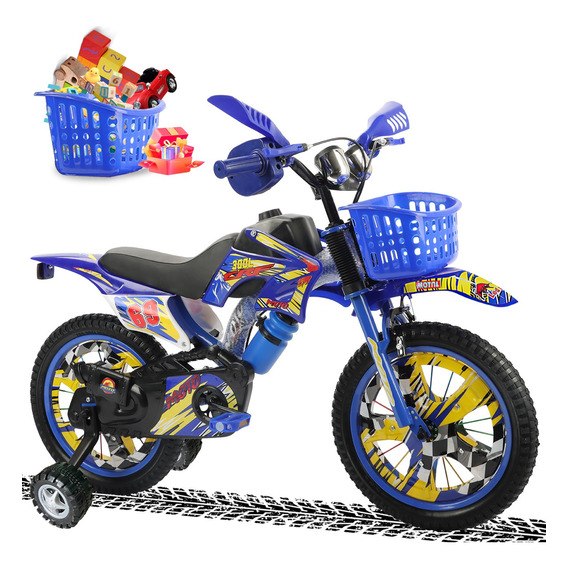 Bicicleta Infantil Moto Para Niños Con Ruedas Y Canastas R16