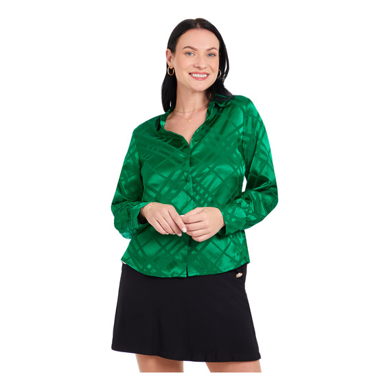 Blusa Mujer Con Textura Verde Fashion's Park