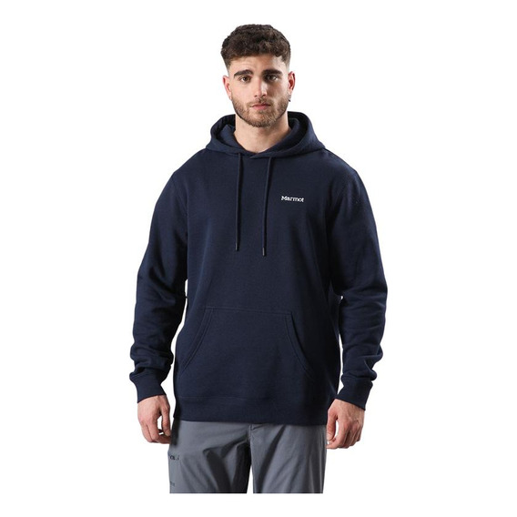 Polerón Hombre Marmot Chest Logo Hoody Azul