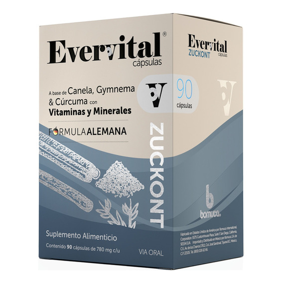 Evervital Zuckont Suplemento Alimenticio 90 Cápsulas Na