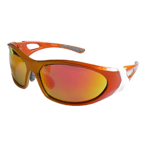 Lentes Wallis Deportivos Armazón Metálico/blanco Micas Humo Color del armazón Naranja/Blanco