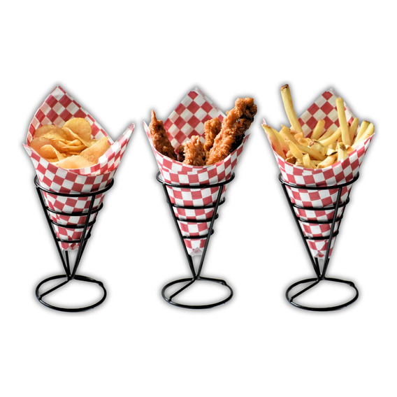 Pack 10 Conos Elegantes Soportes Porta Snacks Restaurantes