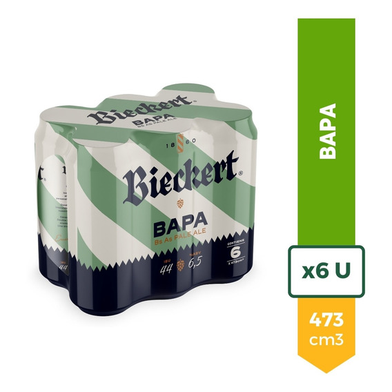 Pack X6 Cerveza Bieckert Bapa Lata 473ml