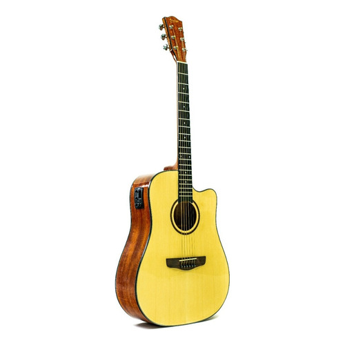 Guitarra Electroacústica Deviser L-820, Profesional C/funda Color Natural