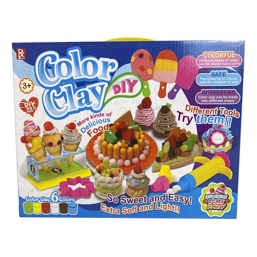 Juego De Masas Color Clay Fiesta Con Tortas Full