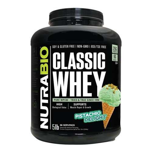 Classic Whey 100% Protein Pure - Nutrabio- 5 Lbs 