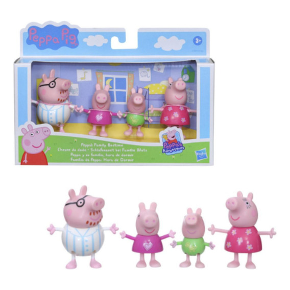 Set Peppa Pig Y Su Familia Hora De Dormir Hasbro - F2171