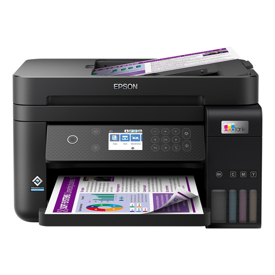 Impresora A Color Multifunción Epson Ecotank L6270 Con Wifi Color Negro