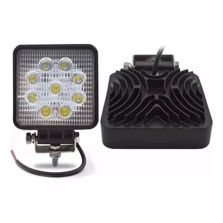 Farol Milha Led 27w 9 Leds Universal Quadrado Off-road 6000k