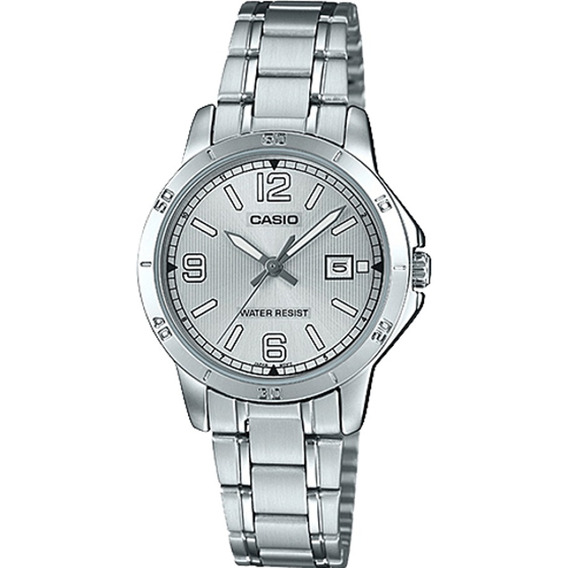 Reloj Casio Ltpv004 7b2 Mujer Acero Fechador 