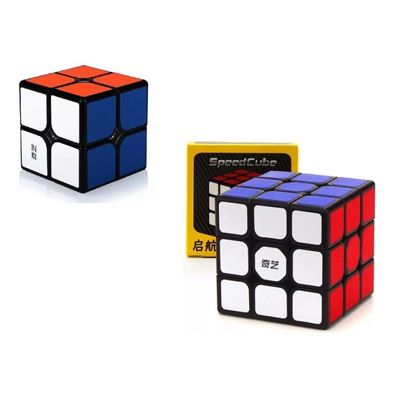 Cubo Rubik Pack X2 Qiyi Speed Cube Qidi 2x2 + Sail 3x3 Black