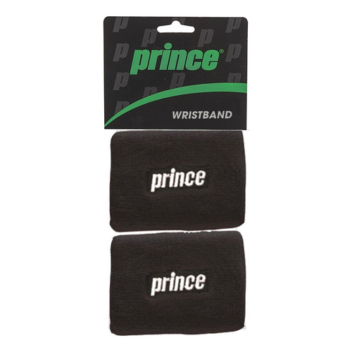 Muñequera Prince Negro Logo Blanco Tenis Padel Squash