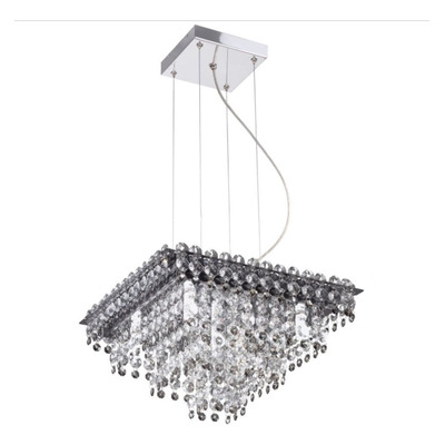 Lampara Plafon Lluvia Cristal Fume 1 Luz Apto Led G9 Pal