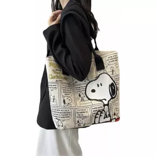 Bolso De Lona Snoopy Con Cierre (39 X 32 Cm)