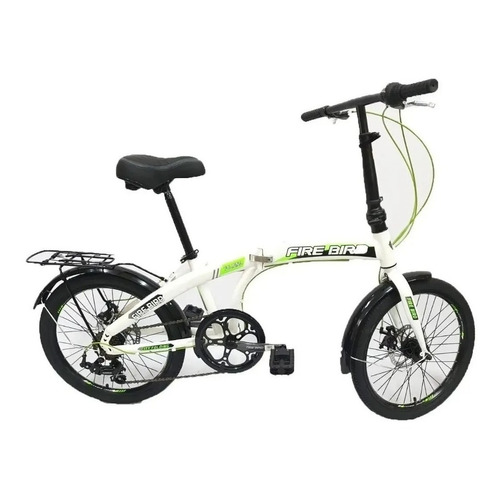 Bicicleta paseo plegable Fire Bird Urbana Curve   R20 6v frenos de disco mecánico cambios Shimano color blanco/verde  