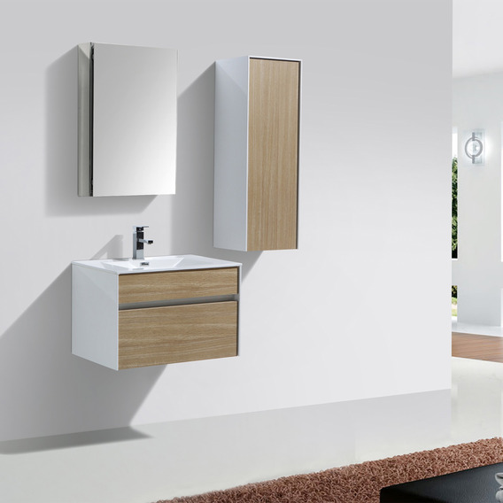 Mueble De Baño Sunset Con Lavamanos Café Oak 70x48x45cm