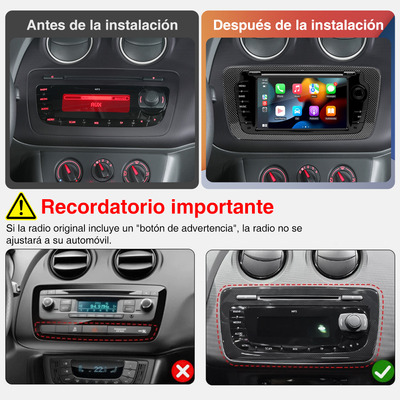 7''2+32g Carplay Auto Estéreo Pantalla Para Seat Ibiza 09-13