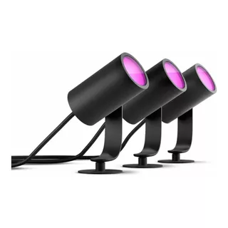 Set 3 Focos De Exterior Philips Hue Lily Outdoor Rgb Zigbee