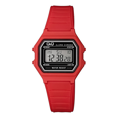 Reloj Q&q Classic Digital Unisex Resistente Al Agua - El Rey Color Del Fondo Rojo