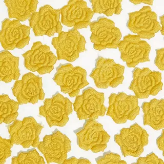 Aplique Tecido Prensado Florzinha Camélia 1pct100und Amarelo
