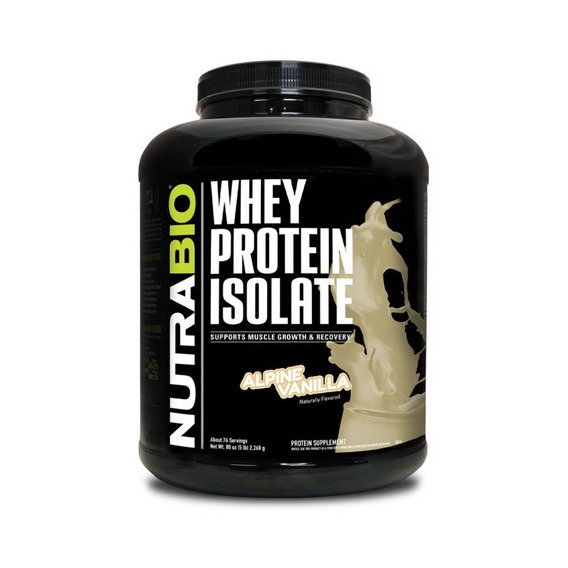 Whey Protein Isolate 5 Lb Nutrabio, Proteína 100% Aislada Sabor Alpine Vanilla