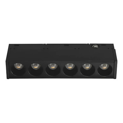 Parrilla Spot Fijo Para Riel Magnético 6w 115mm 3000k Mks Negro