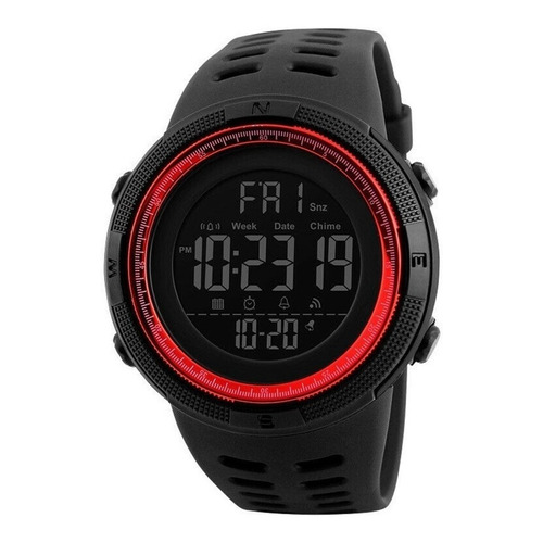 Reloj pulsera digital Skmei 1251 con correa de poliuretano color negro
