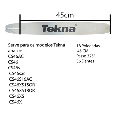 Sabre 18  325 36dentes Compatível Motosserra Lynus Mly 55