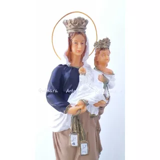 Vírgen Del Carmen Imagen Irrompible Pvc Grande 24 Cm + Velas