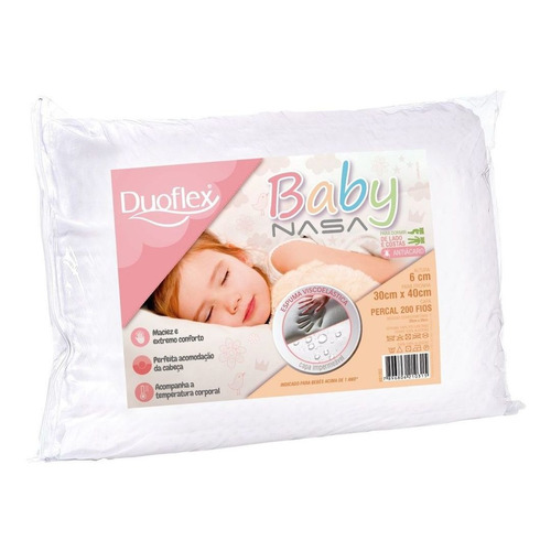 Travesseiro Duoflex Nasa Baby Viscoelástico 30 x 40 x 6 cm Bb1002