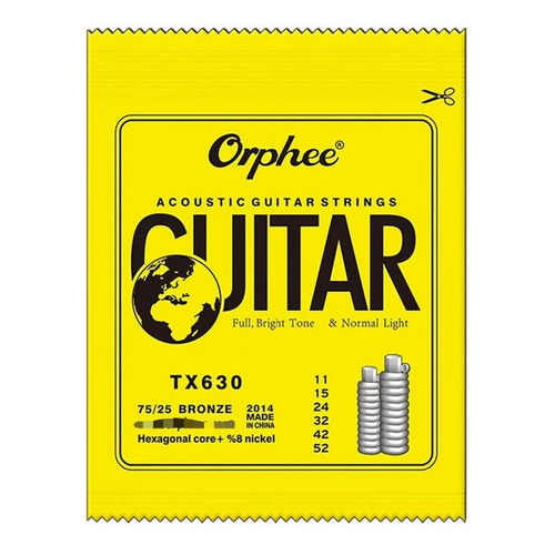 Cuerdas Para Guitarra Acústica Orphee Tx630 11-52