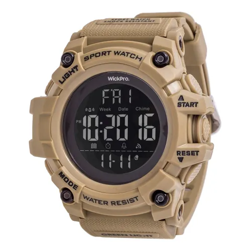 Reloj Tactico Militar Hombre Wickpro Squad Arena Sumergible 50m Cronometro  Temporizador Alarma Luz Verde Potente Segundo Uso Horario