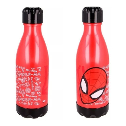 Botella Plastica Spiderman 560ml A Rosca Cresko Ha048 Color Rojo