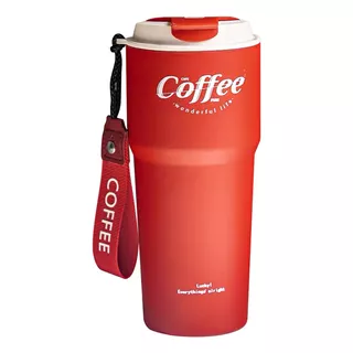 Termo Para Cafe Mug Vaso Termico 620ml Sellable Inoxidable Color Rojo