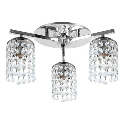 Plafon Lyon Chesca 3 Luces Cromo Cristal Vidrio Deco Moderno