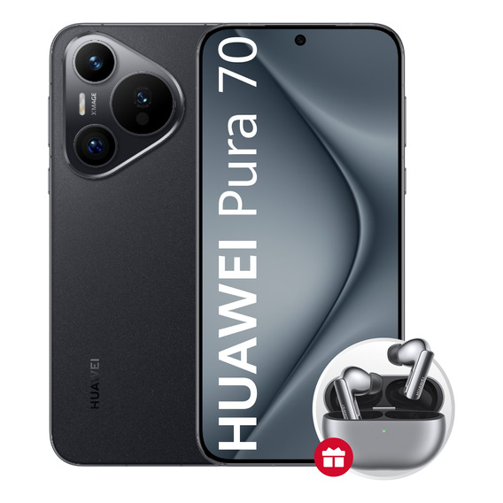 Celular Huawei Pura70 12 Gb + 256 Gb Negro + Freebuds Pro 3