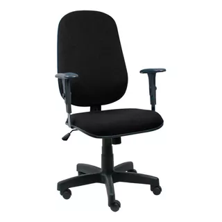 Cadeira Presidente Operativa Com Braço Preto - Ultra Móveis Material Do Estofamento Tecido