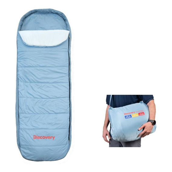 Saco De Dormir Discovery Glamp3000 Glamping Ultra Confort Color Celeste