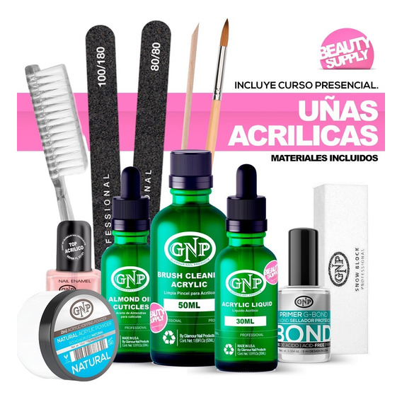 Kit De Materiales + Curso Uñas Esculpidas Acrílico Gnp Nice