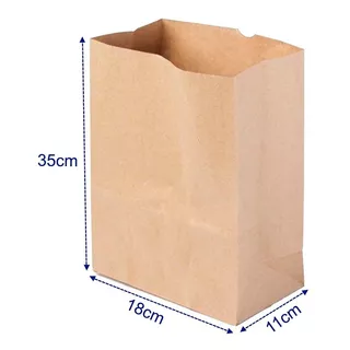 Saco Papel Kraft Embalagem Tam. M Delivery 18x34x10.5 500un