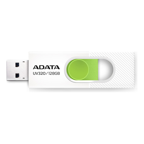 Memoria USB Adata UV320 128GB 3.2 Gen 1 blanco y verde