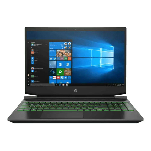 Portátil gamer  HP Pavilion Gaming 15-ec1037la verde y negra 15.6", AMD Ryzen 5 4600H  8GB de RAM 512GB SSD, NVIDIA GeForce GTX 1650 Ti 1920x1080px Windows 10 Home
