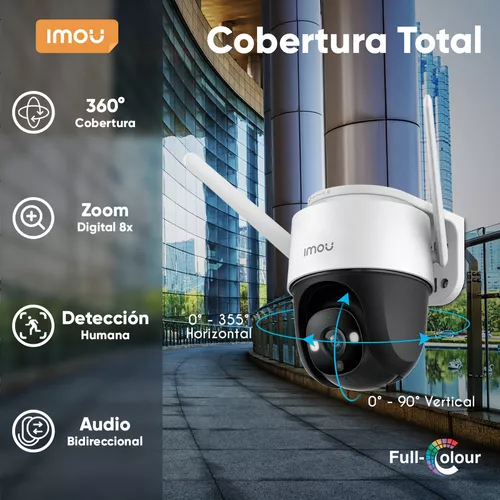 Imou Cruiser Se+ Camara Ip Pt S21fen-plus-128 Con Microsd 128gb Y Letrero  Disuasivo 2mp Wi-fi Con Seguimiento Inteligente Vision A Color 24/7  Microfono Y Altavoz S21fen Incorporado