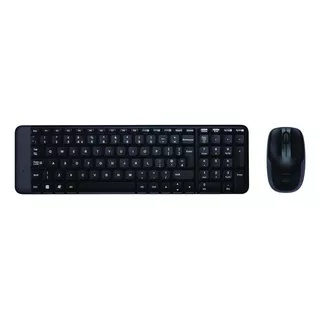 Kit De Teclado Y Mouse Inalámbrico Logitech Mk220 Español Latinoamérica De Color Negro